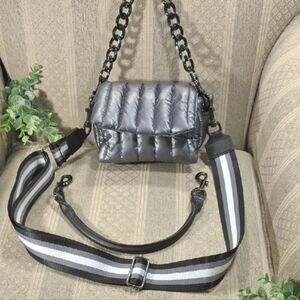 Think Roylyn Puffy Petite Bar Bag In Pearl Gray